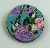 floral round pin